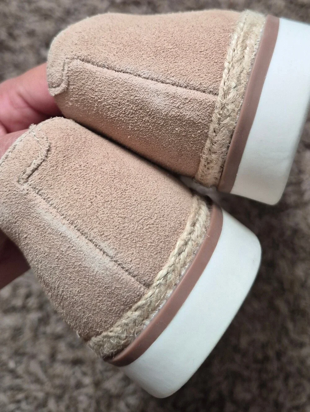 Collection by Clarks Serena Paige Striped Espadrille Slip On Loafers Sand Tan Si